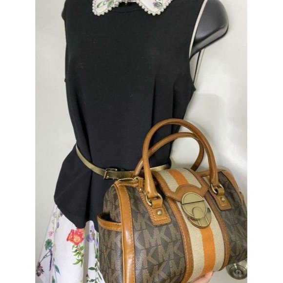 michael kors bowling bag brown tote - Picture 6 of 10